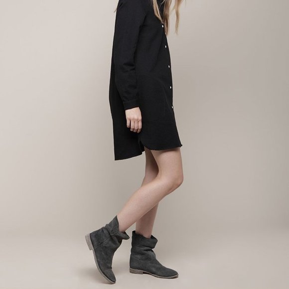 Isabel Marant distressed Jenny black leather slouch ankle boots 36 - Picture 1 of 13
